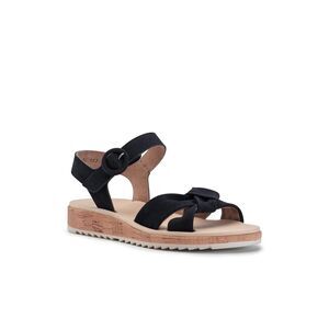 EUC Paul Green Trento Knot Cork Platform Sandals in Blue Black Suede Size 7